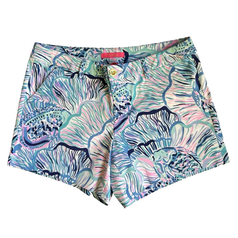Lilly Pulitzer Callahan Stretch Shorts Bermuda Blue Sz 8 Beach Resort Preppy NWT